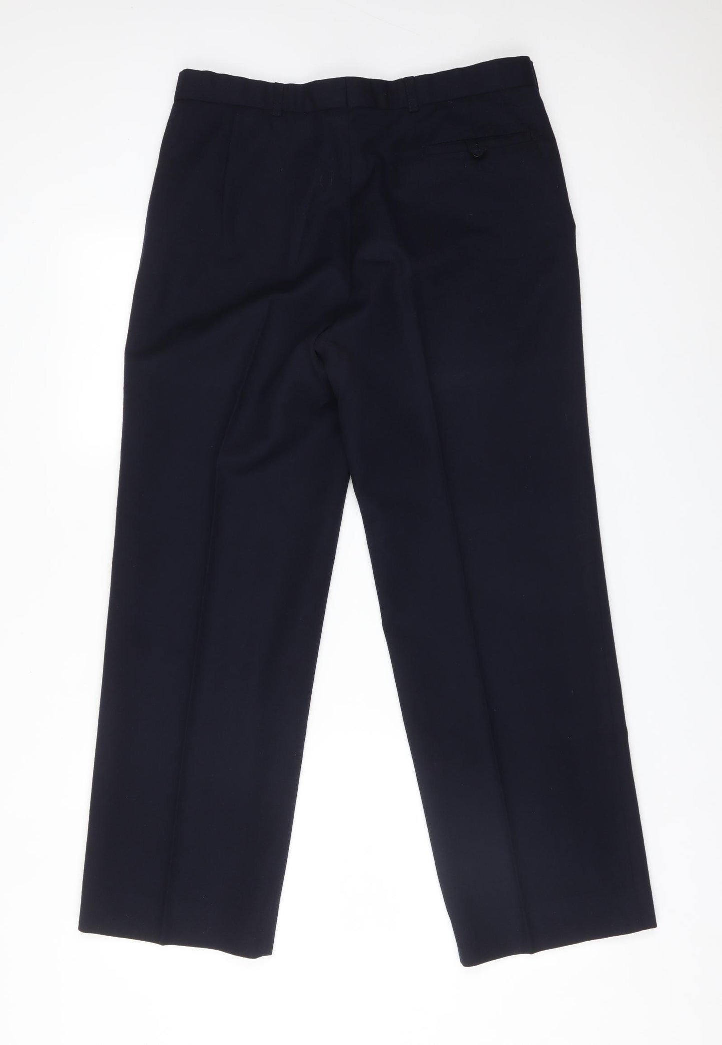 ST MICHAEL Mens Blue  Wool Dress Pants Trousers Size 34 L29 in Regular