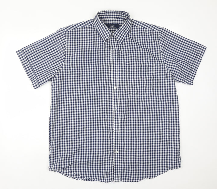 Premier Mens Multicoloured Check Cotton Button-Up Size M Collared