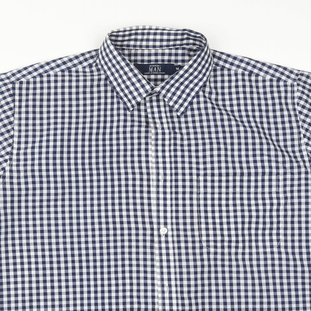 Premier Mens Multicoloured Check Cotton  Button-Up Size M Collared