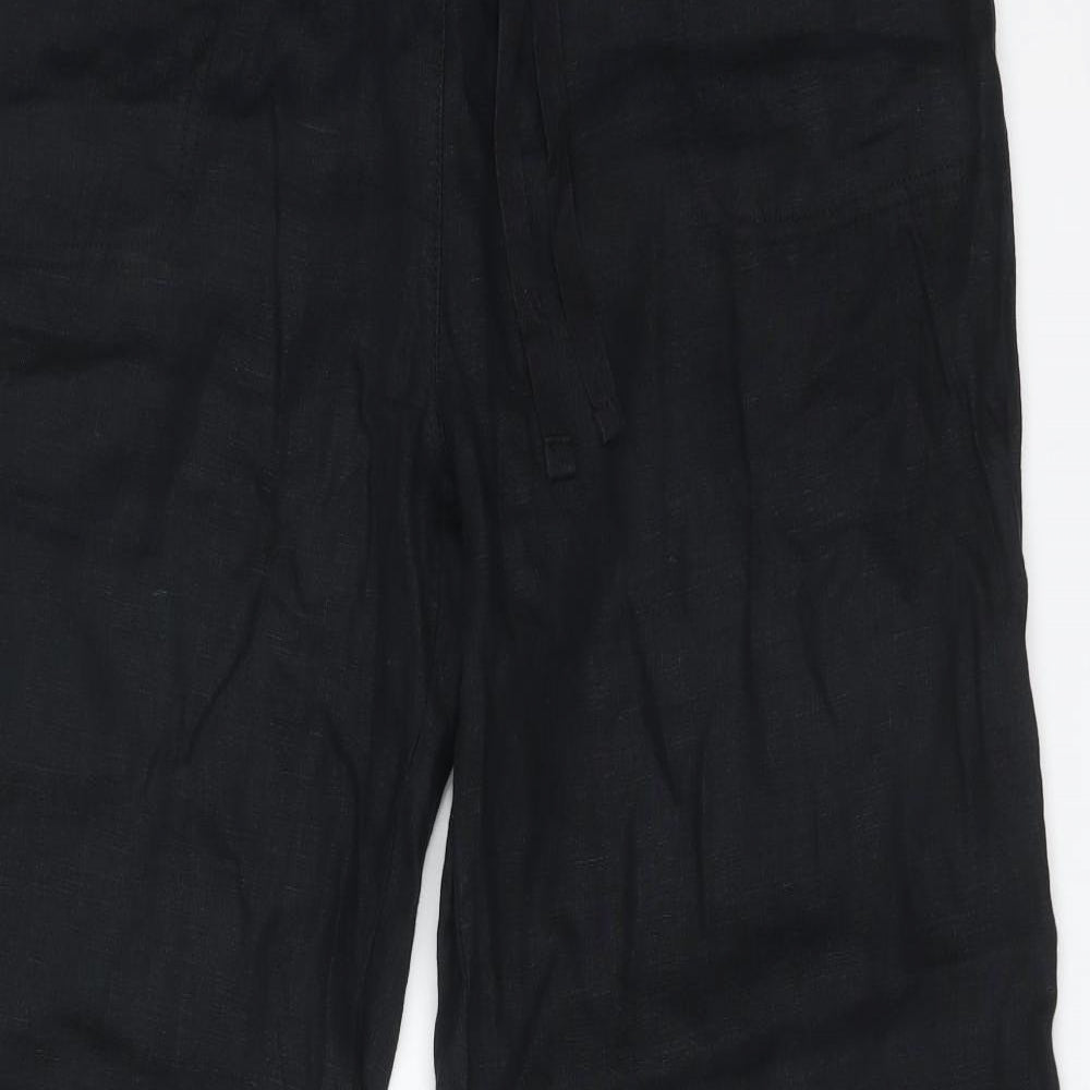 M&S Womens Blue  Linen Trousers  Size 16 L32 in Regular