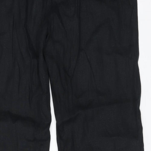 M&S Womens Blue  Linen Trousers  Size 16 L32 in Regular