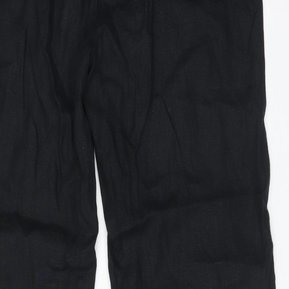 M&S Womens Blue  Linen Trousers  Size 16 L32 in Regular