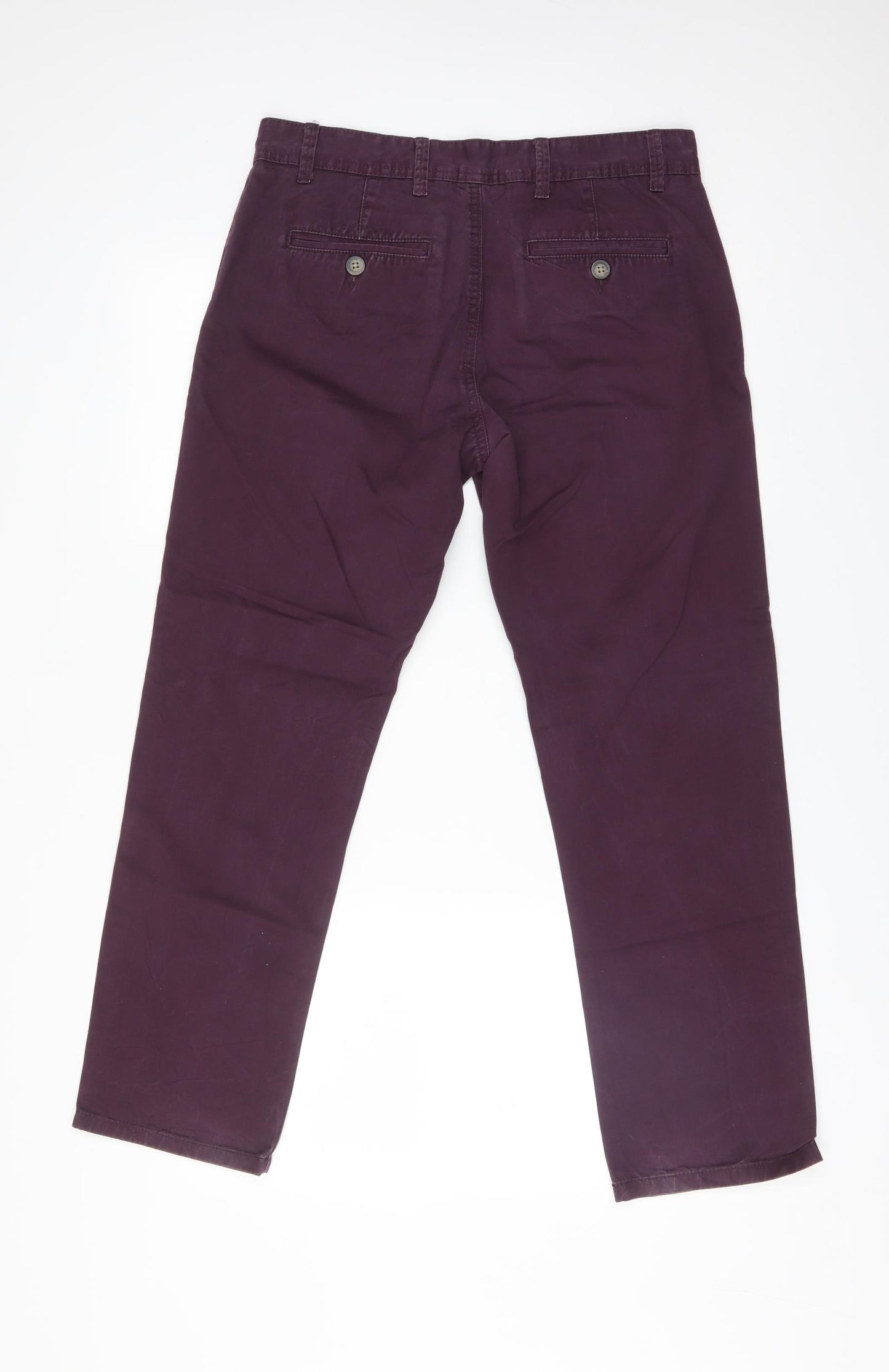 NEXT Mens Purple  Cotton Chino Trousers Size 30 L28 in Regular