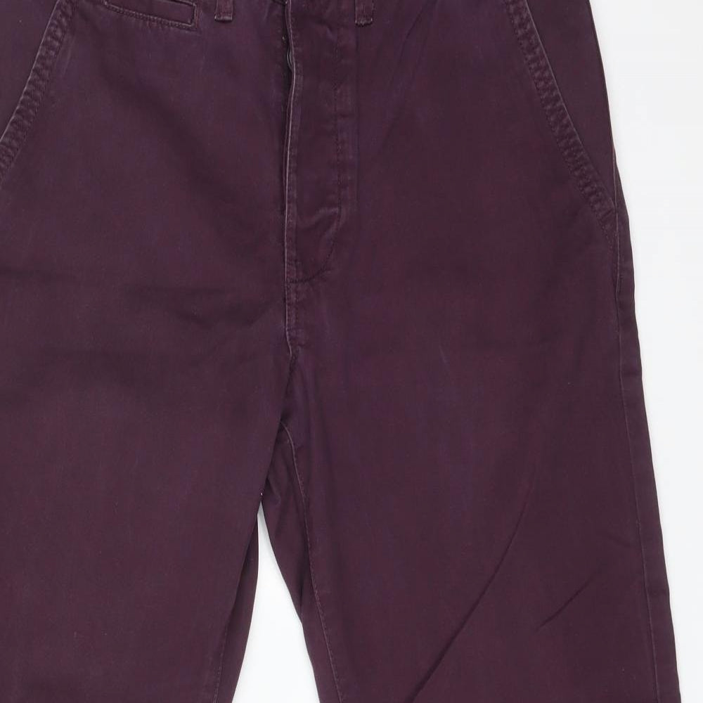NEXT Mens Purple  Cotton Chino Trousers Size 30 L28 in Regular