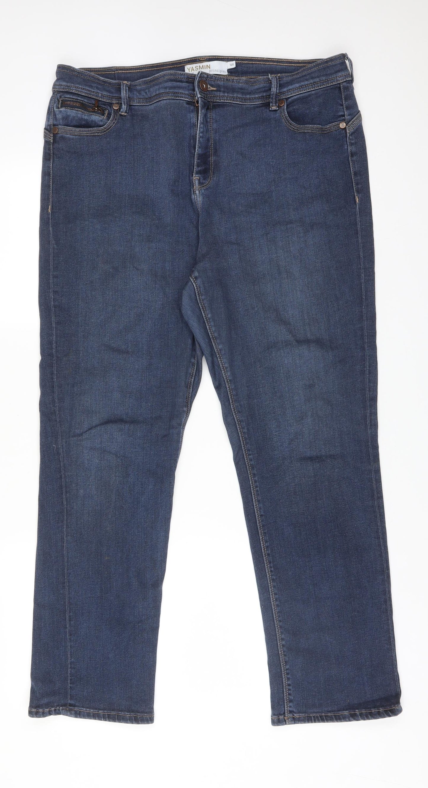 Principles Womens Blue   Straight Jeans Size 18 L28 in Slim