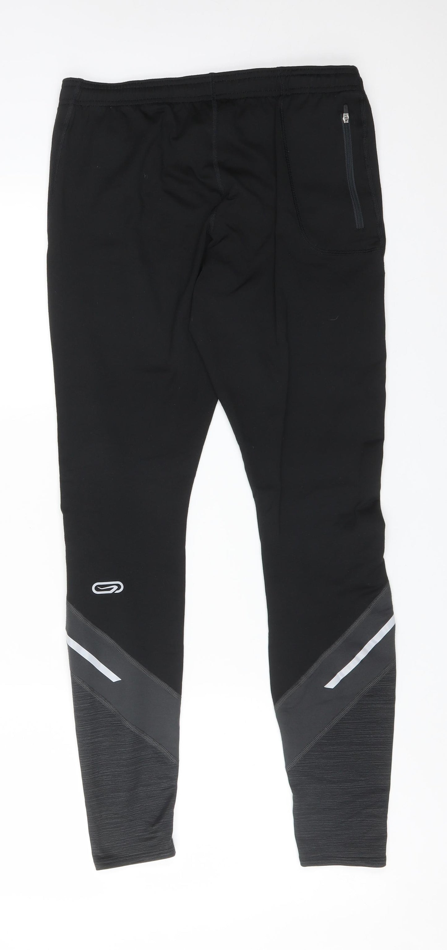 DECATHLON Mens Black  Polyester  Leggings Size 34 L34 in Regular