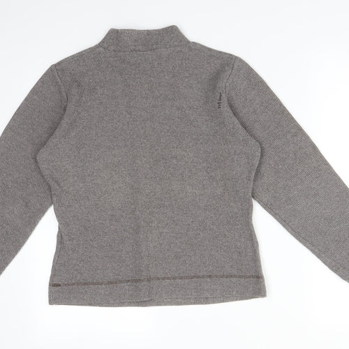 Fat Face Womens Grey  Cotton Basic T-Shirt Size 12 High Neck