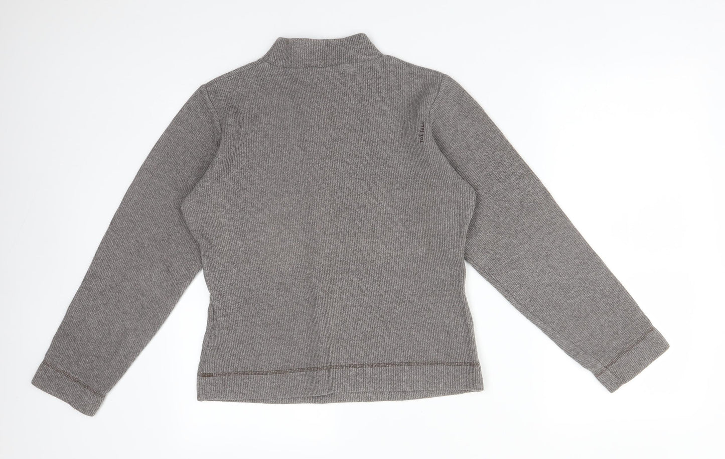 Fat Face Womens Grey  Cotton Basic T-Shirt Size 12 High Neck
