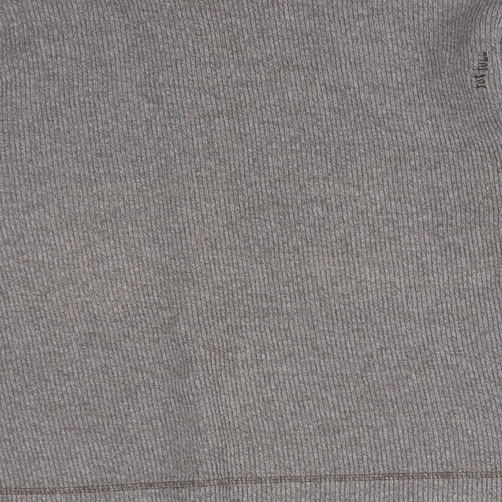 Fat Face Womens Grey  Cotton Basic T-Shirt Size 12 High Neck