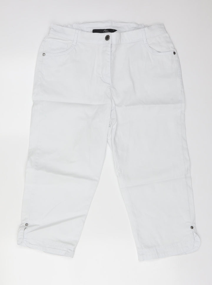BM Womens White  Cotton Cropped Jeans Size 12 L20 in Regular