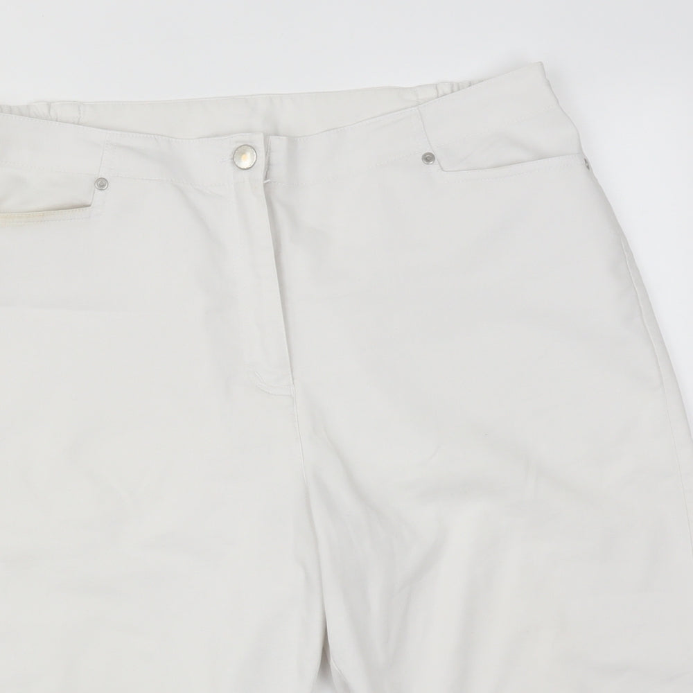 Black Pepper Womens White  Cotton  Shorts Size 14 L15 in Regular