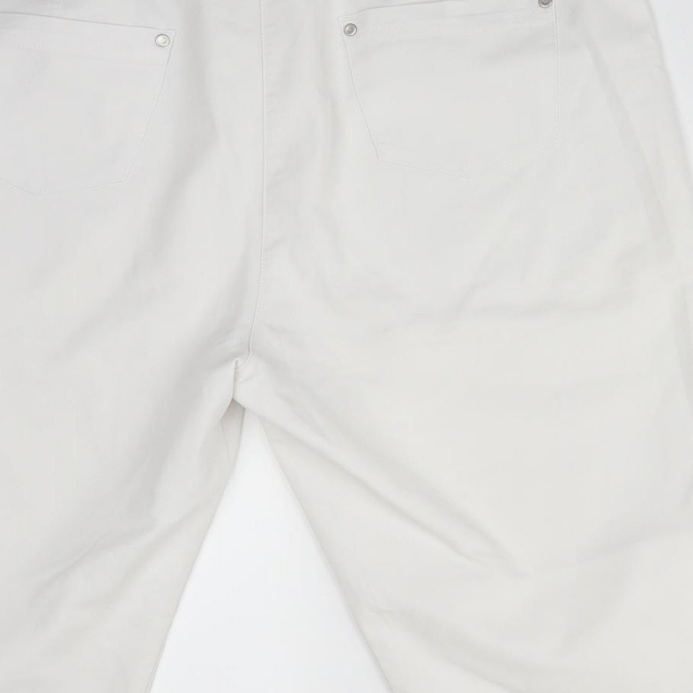 Black Pepper Womens White  Cotton  Shorts Size 14 L15 in Regular