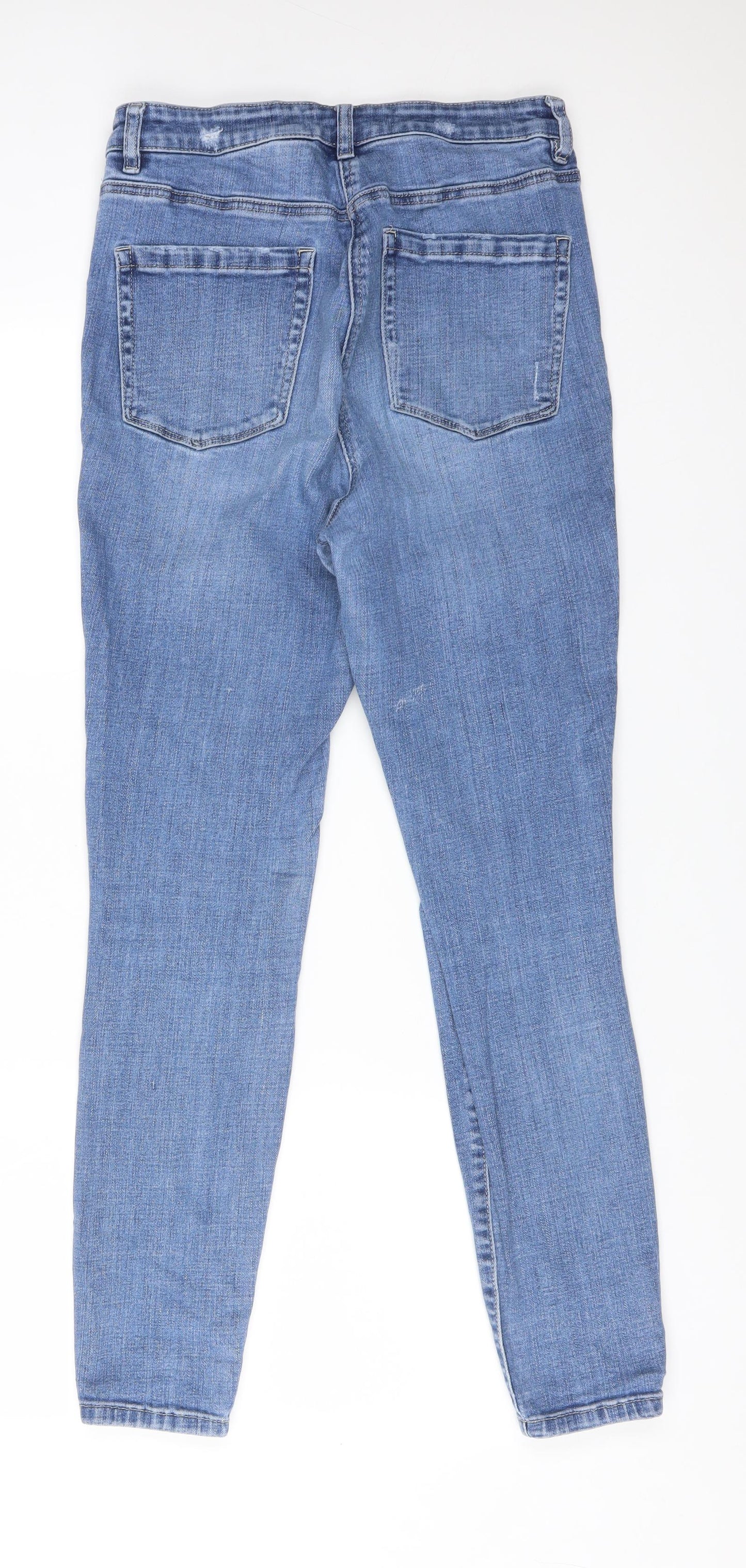 NEXT Womens Blue  Cotton Skinny Jeans Size 12 L27 in Regular