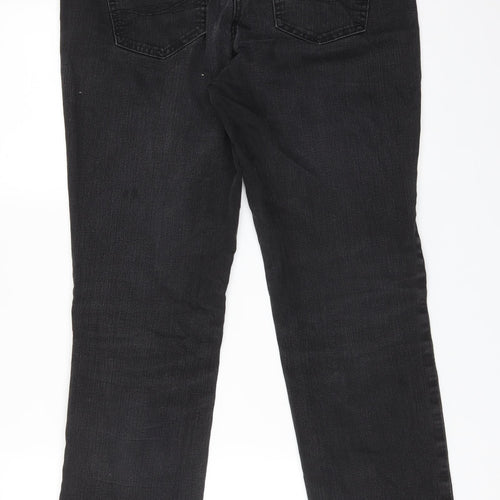 TU Womens Black  Cotton Straight Jeans Size 12 L28 in Regular