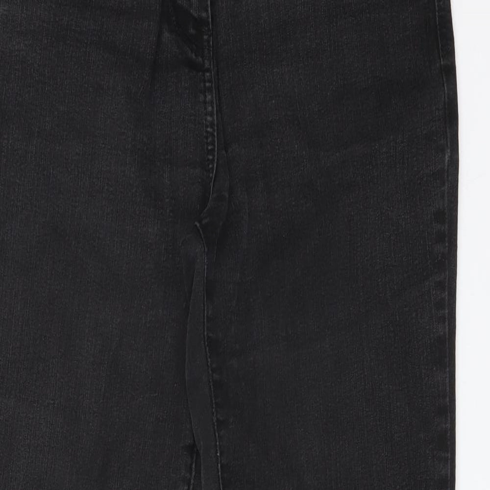 TU Womens Black  Cotton Straight Jeans Size 12 L28 in Regular