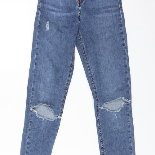 Topshop Womens Blue  Cotton Skinny Jeans Size 25 L30 in Regular