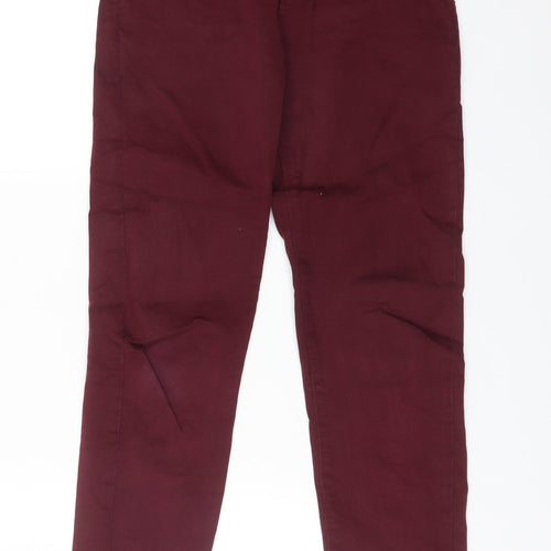 Bershka Womens Red  Cotton Skinny Jeans Size 8 L25 in Regular