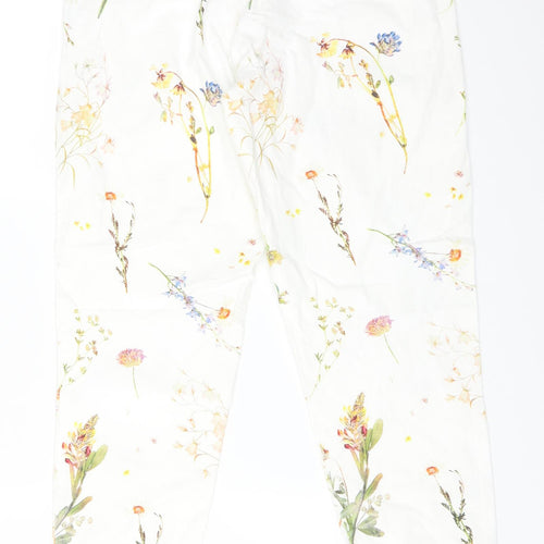 River Island Womens Multicoloured Floral Cotton Dress Pants Trousers Size 8 L26 in Regular