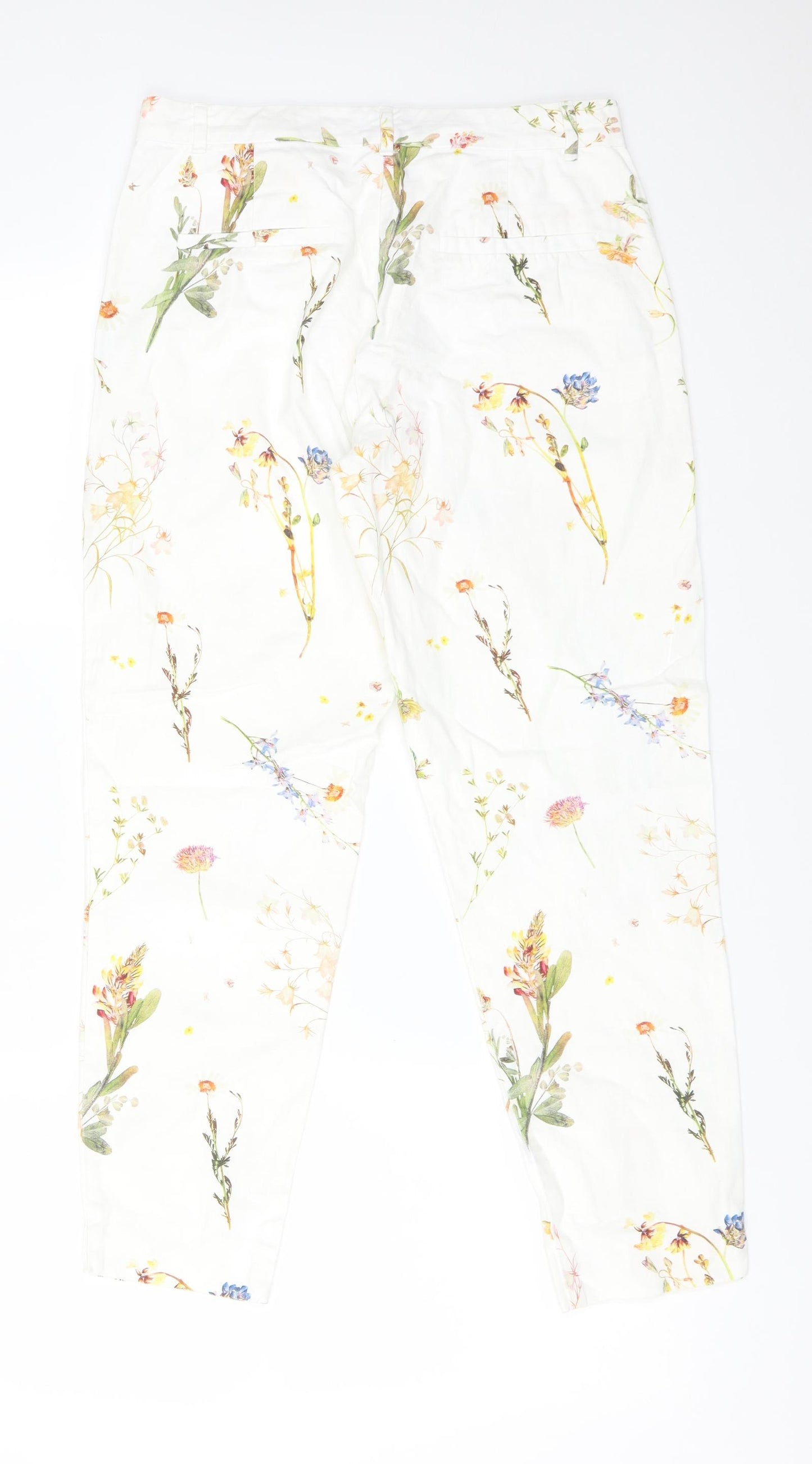 River Island Womens Multicoloured Floral Cotton Dress Pants Trousers Size 8 L26 in Regular