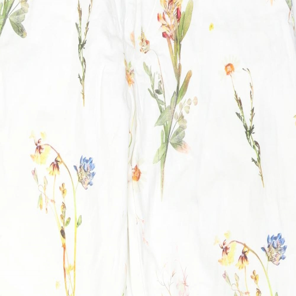 River Island Womens Multicoloured Floral Cotton Dress Pants Trousers Size 8 L26 in Regular