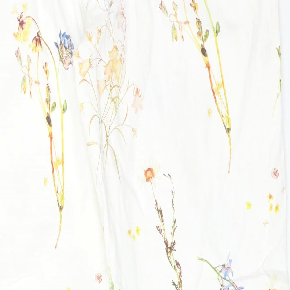 River Island Womens Multicoloured Floral Cotton Dress Pants Trousers Size 8 L26 in Regular