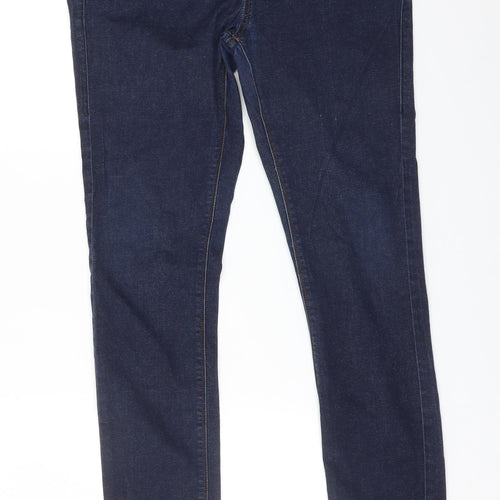 Topshop Womens Blue  Cotton Skinny Jeans Size 12 L34 in Regular