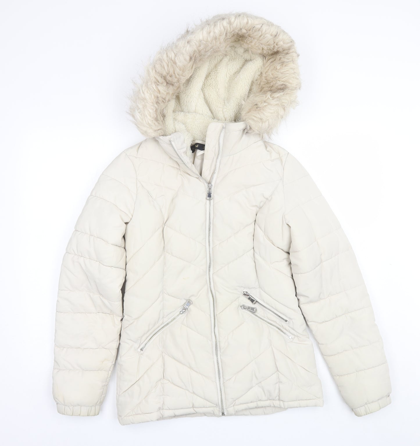 F&F Womens Ivory   Parka Jacket Size 6