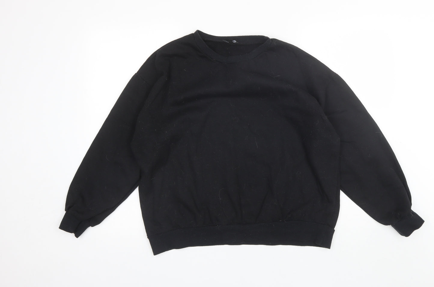 Nasty Girl Womens Black Round Neck  Cotton Pullover Jumper Size 18