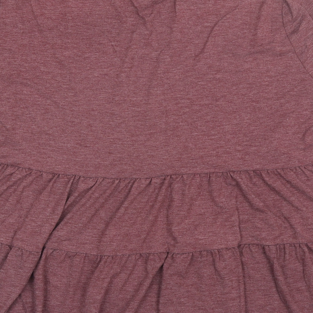 SheIn Womens Red  Polyester Basic T-Shirt Size XL Round Neck