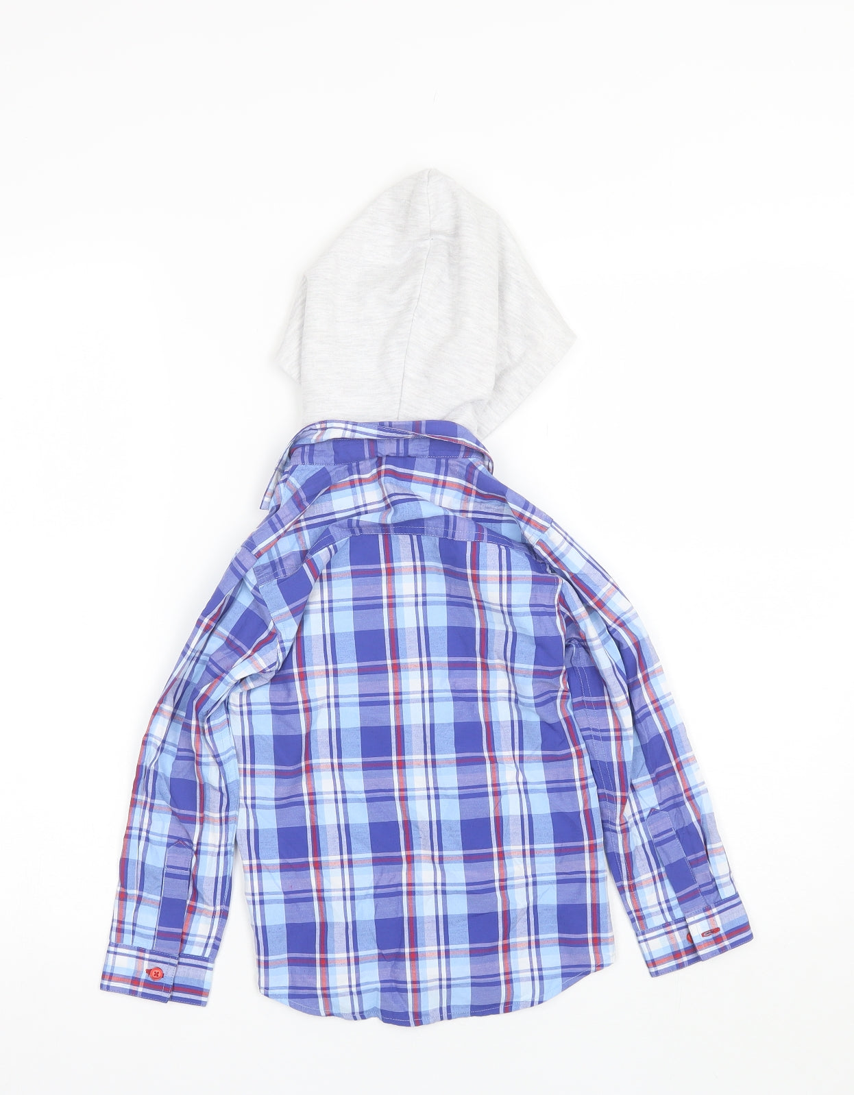 Blue Zoo Boys Blue Plaid Cotton Basic Button-Up Size 5-6 Years Collared