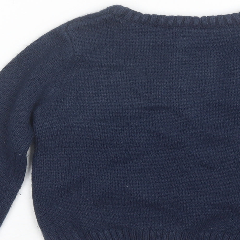 Matalan Boys Blue Round Neck  Acrylic Pullover Jumper Size 5 Years   - Christmas Jumper