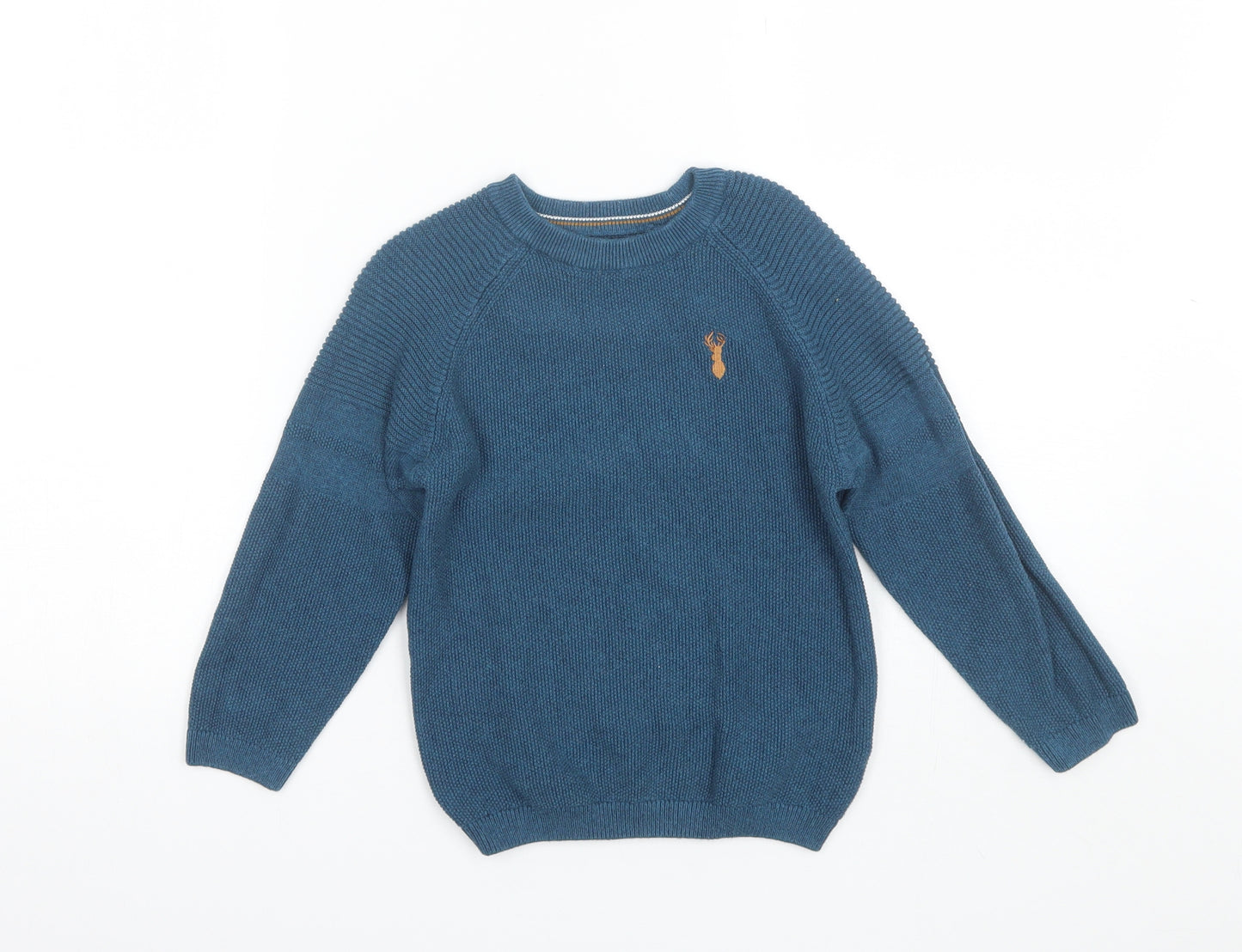 NEXT Boys Blue Round Neck  Cotton Pullover Jumper Size 5 Years
