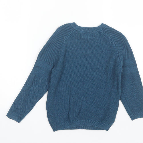 NEXT Boys Blue Round Neck  Cotton Pullover Jumper Size 5 Years