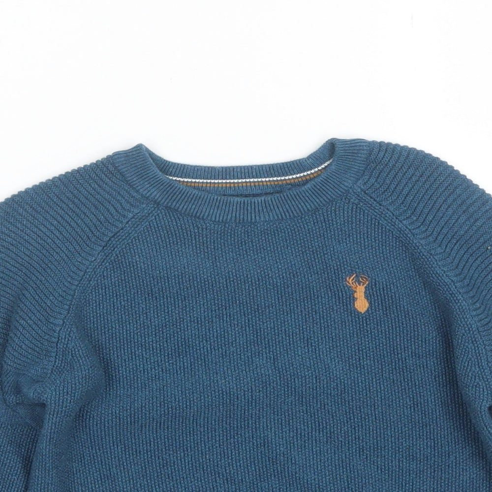 NEXT Boys Blue Round Neck  Cotton Pullover Jumper Size 5 Years
