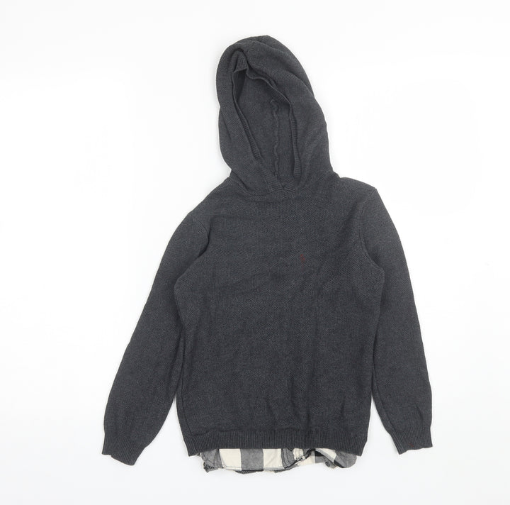 Primark Boys Grey Cotton Pullover Hoodie Size 7-8 Years