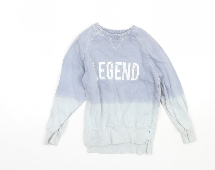 Matalan Boys Blue Round Neck  Cotton Pullover Jumper Size 6 Years   - Legend