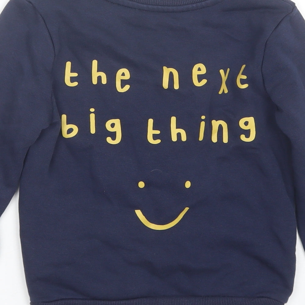 George Boys Blue Round Neck  Cotton Pullover Jumper Size 4-5 Years
