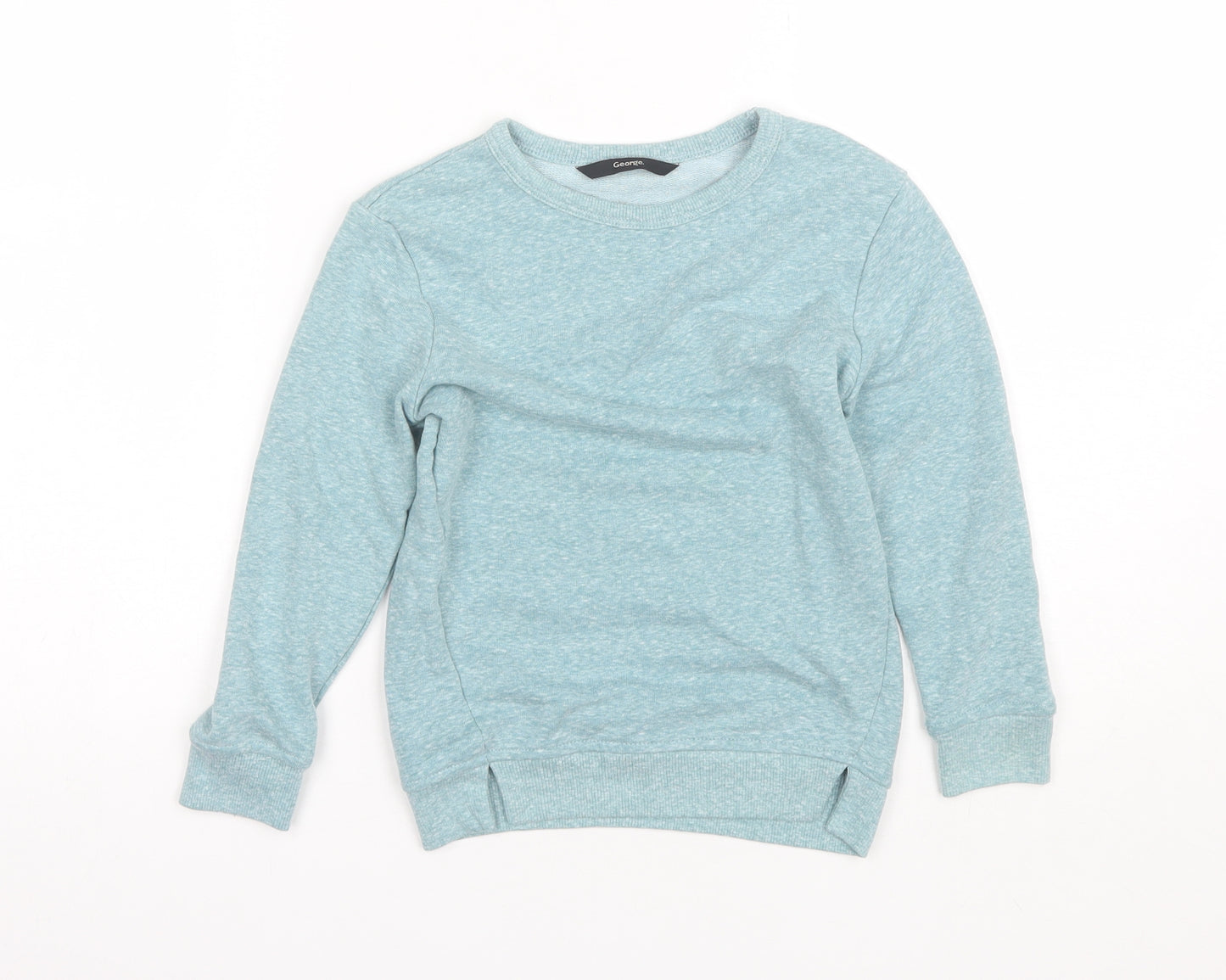 George Boys Blue Round Neck  Polyester Pullover Jumper Size 5-6 Years