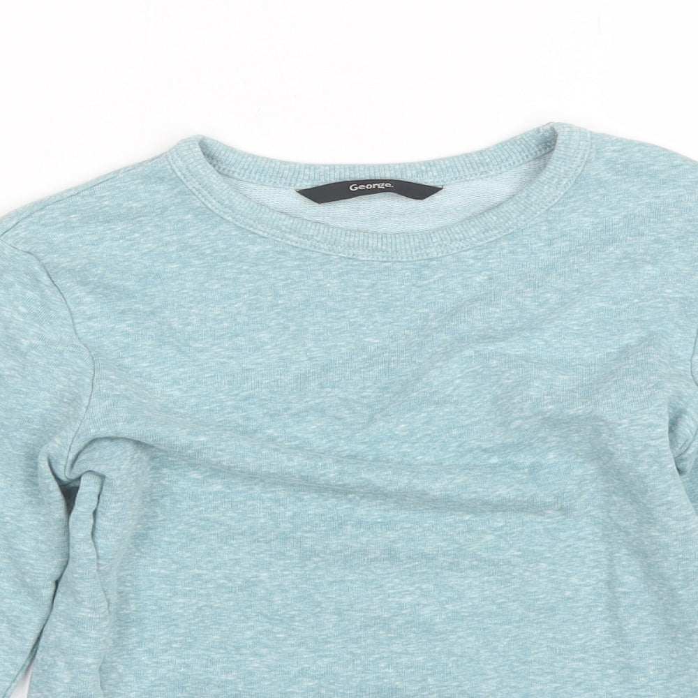 George Boys Blue Round Neck  Polyester Pullover Jumper Size 5-6 Years
