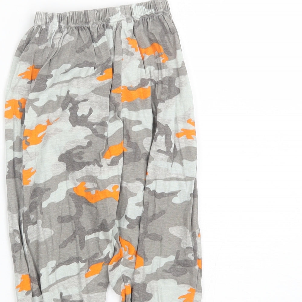 Preworn Boys Orange Camouflage Cotton  Pyjama Pants Size 5-6 Years