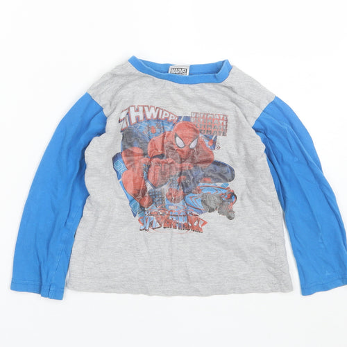 Preworn Boys Blue  Cotton  Pyjama Top Size 5-6 Years   - Spiderman