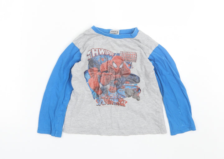 Preworn Boys Blue Cotton Pyjama Top Size 5-6 Years - Spiderman