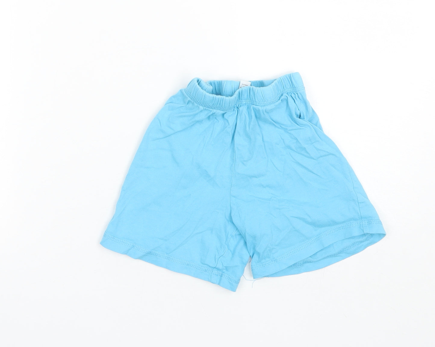 George Boys Blue Solid Cotton  Sleep Shorts Size 5-6 Years