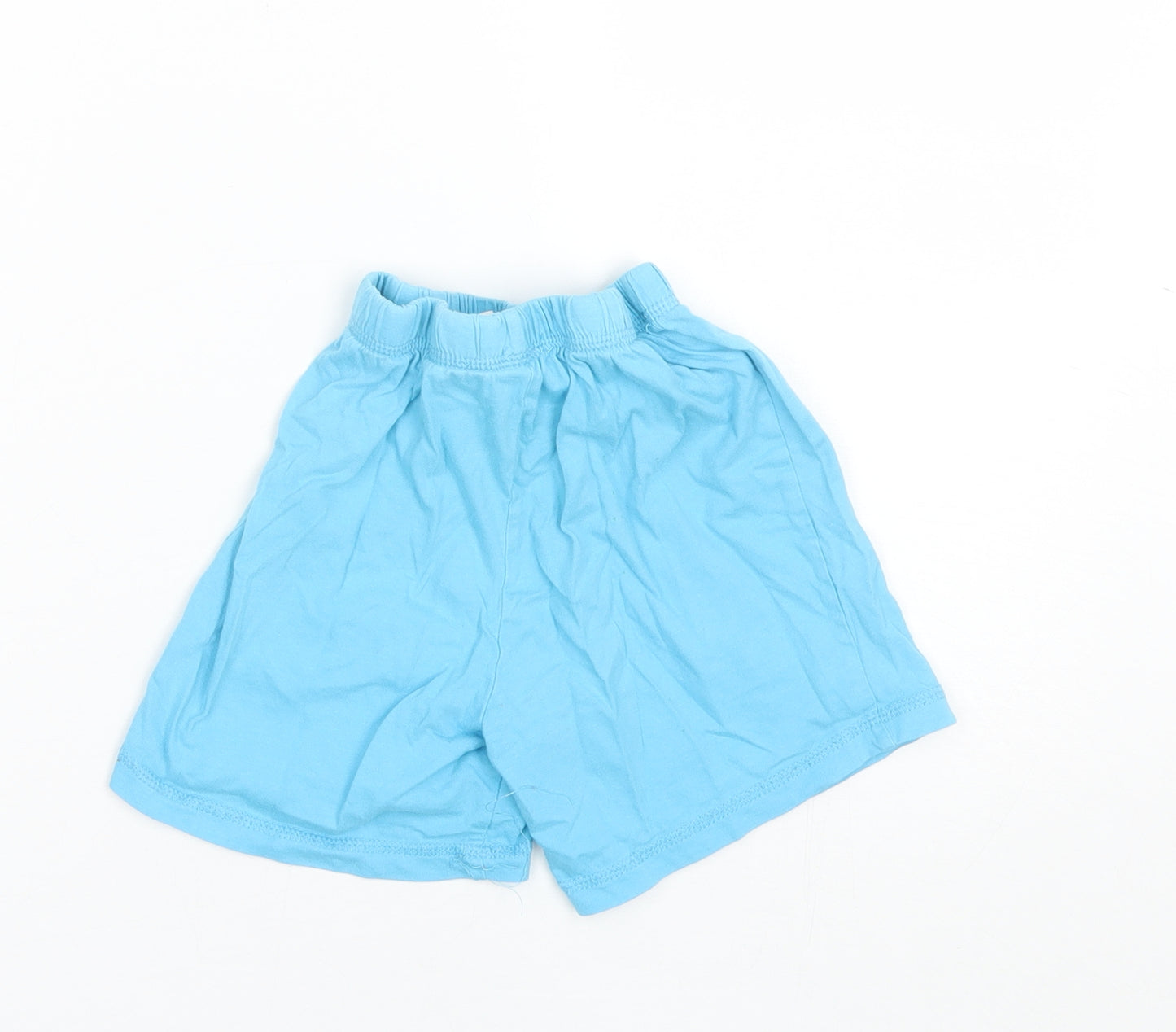 George Boys Blue Solid Cotton  Sleep Shorts Size 5-6 Years