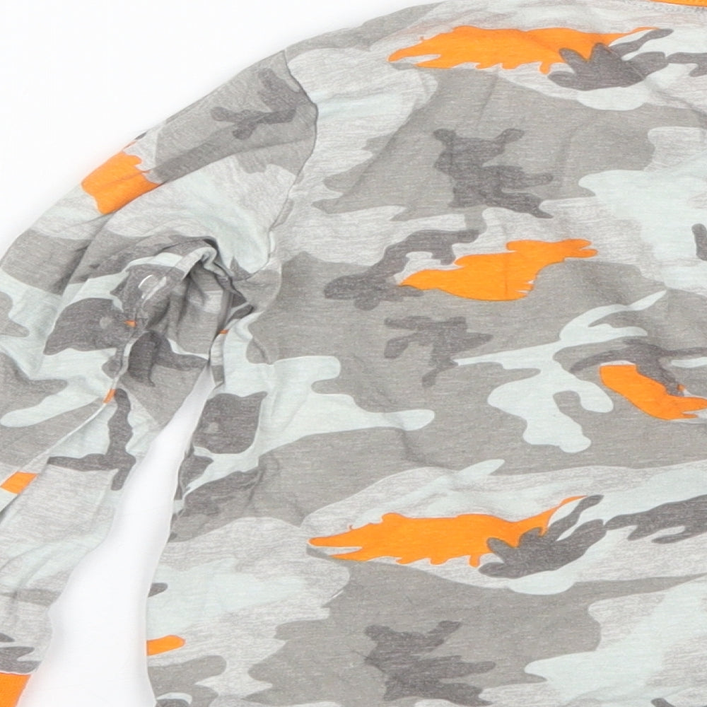 Preworn Boys Orange Camouflage Cotton  Pyjama Top Size 5-6 Years