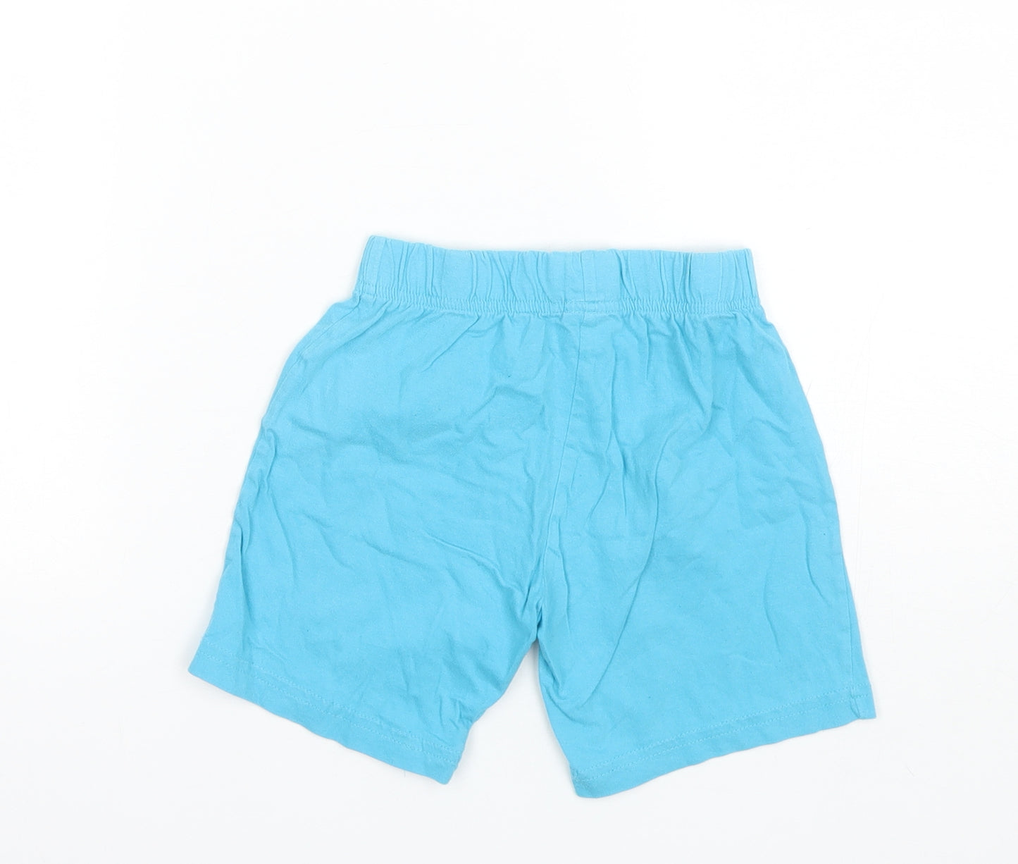 F&F Boys Blue Solid Cotton  Sleep Shorts Size 5-6 Years