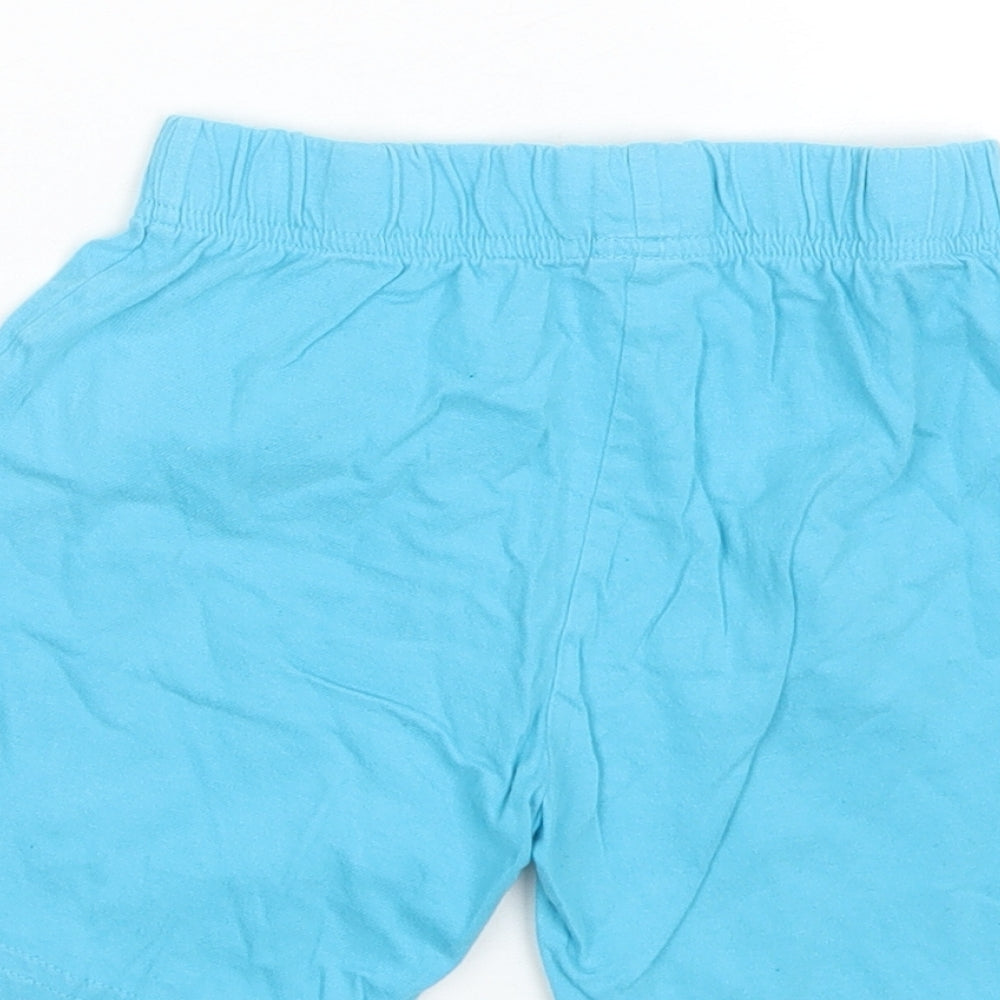 F&F Boys Blue Solid Cotton  Sleep Shorts Size 5-6 Years