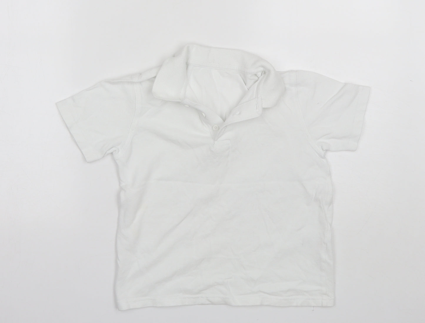 George Boys White  Cotton Basic Polo Size 7-8 Years Collared