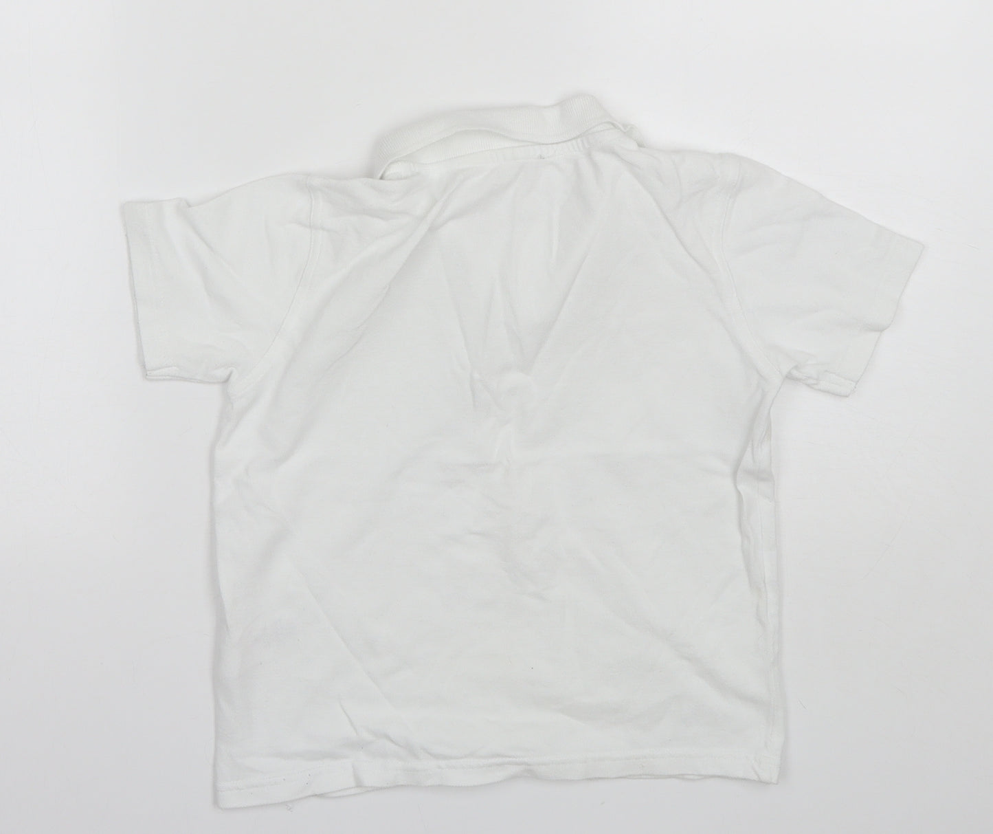 George Boys White  Cotton Basic Polo Size 7-8 Years Collared