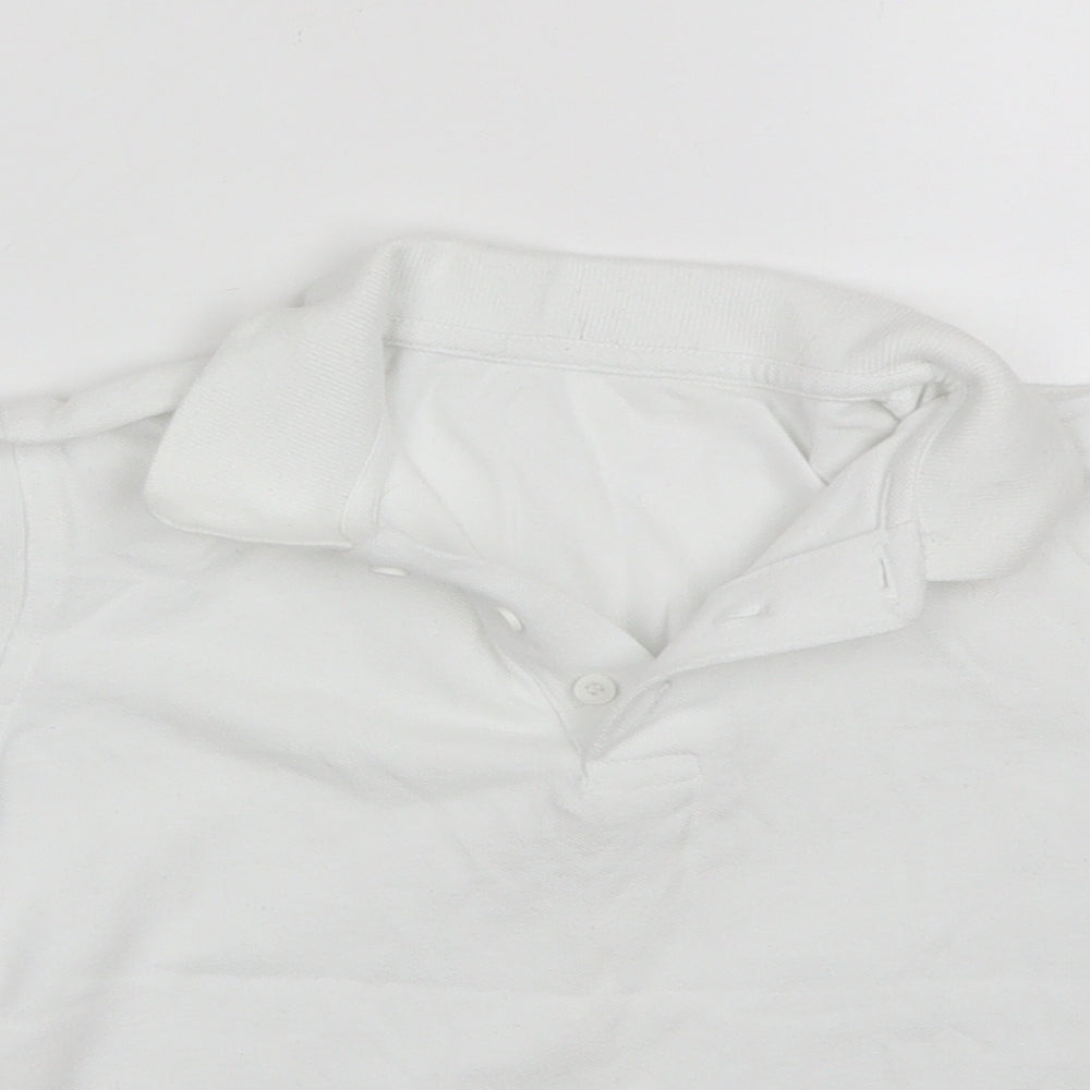 George Boys White  Cotton Basic Polo Size 7-8 Years Collared